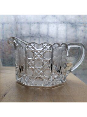 Antique 1910s-20s EAPG McKee Glass Creamer Floral Innovations